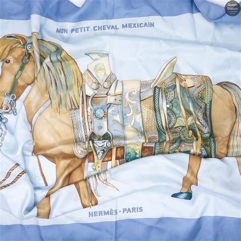 HERMES Silk Mon Petit Cheval Mexicain Scarf 90